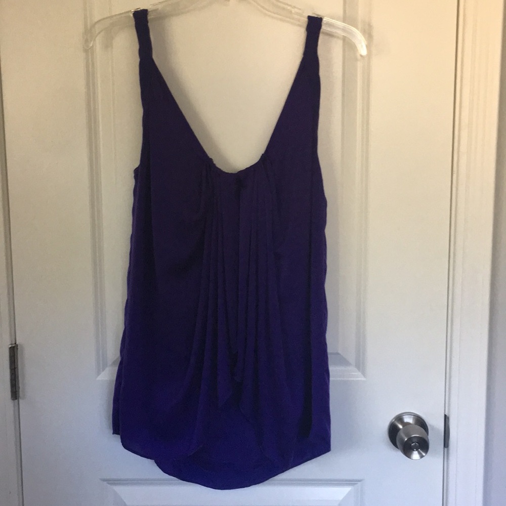 DVF purple drapey tank top